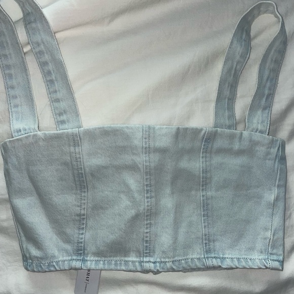 WEWOREWHAT denim bustier crop top new with tags! - Picture 2 of 4